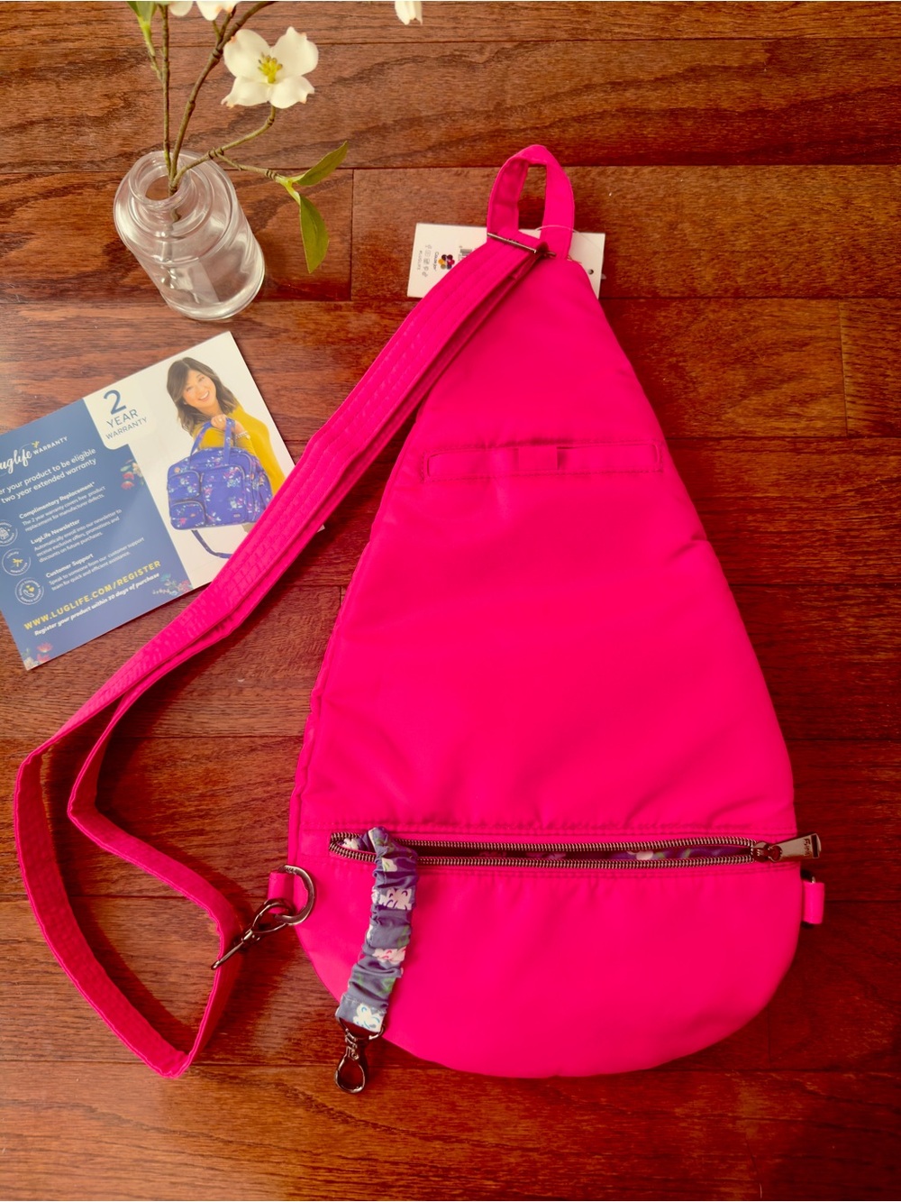 Lug Windsail Sling Backpack Bag Magenta Pink Crossbody Travel Bag - Picture 5 of 10